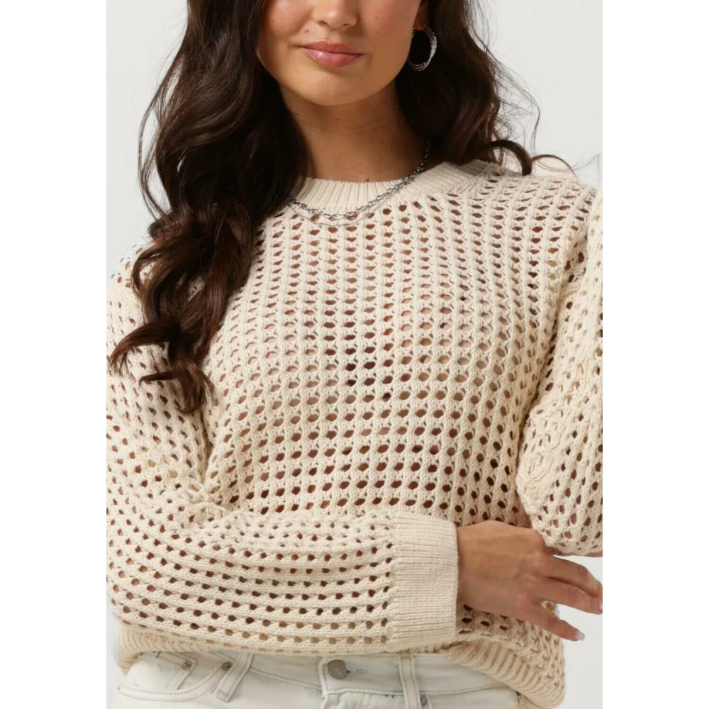 Object Gebreide Pullover Trui Zandkleur Beige Dames