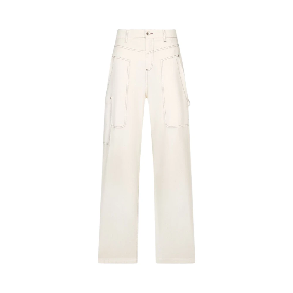 Liu Jo Kvinno Gul Byxor Dam, W26, Bomull, Wide Byxor