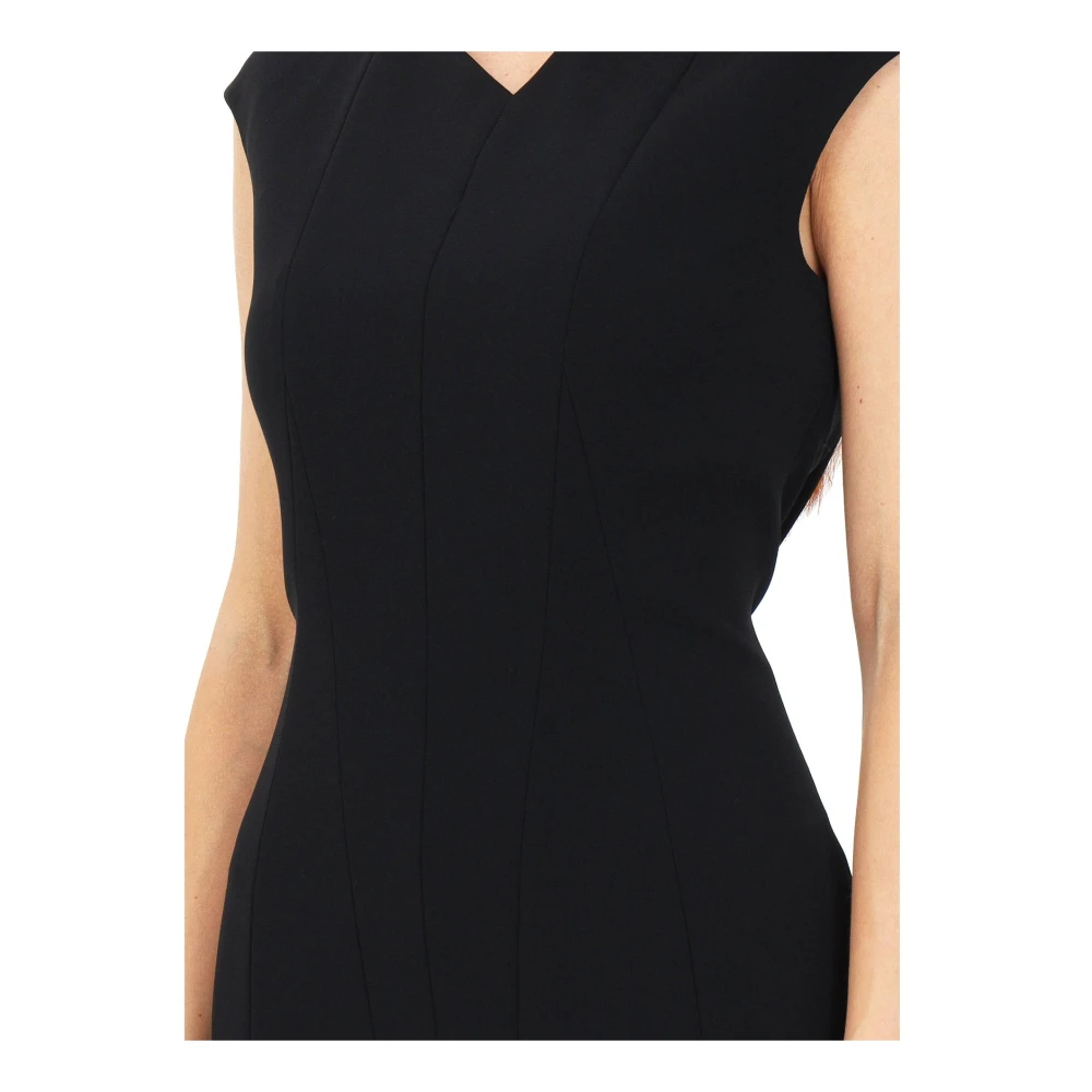 Max Mara Studio Smalle Jurk met Achterventiel Black Dames