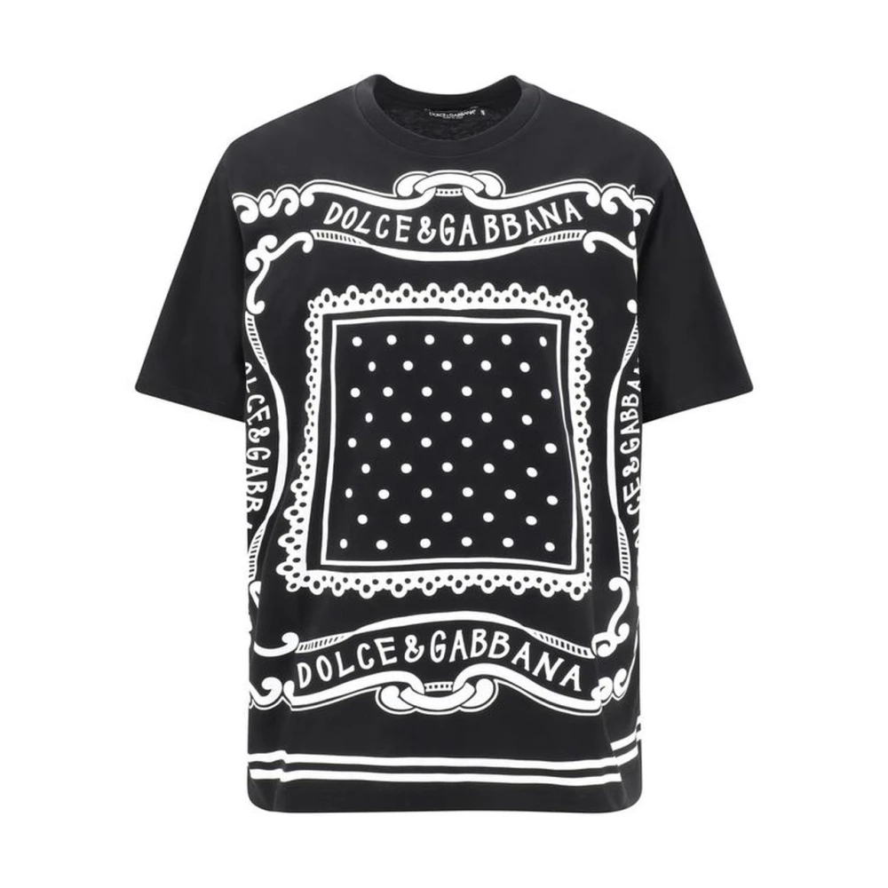 Dolce & Gabbana Iconic Monogram Maxi Print Katoenen T-shirt Black Heren