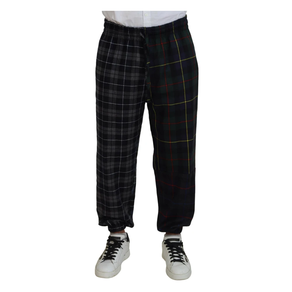 Dolce & Gabbana Men's Checkered Wool Blend Jogger Pants