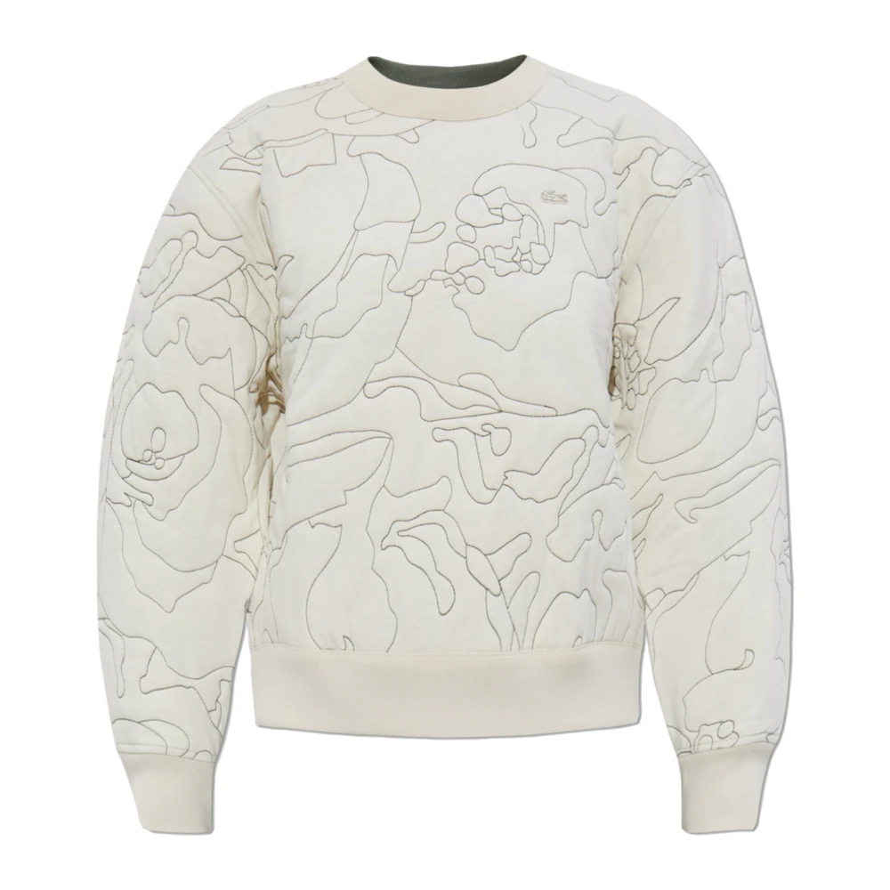 Lacoste Sweatshirt met decoratieve borduursels Gray Dames