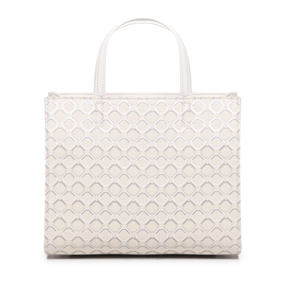 V73 Geometrische Print Eco-Vriendelijke Schoudertas White Dames