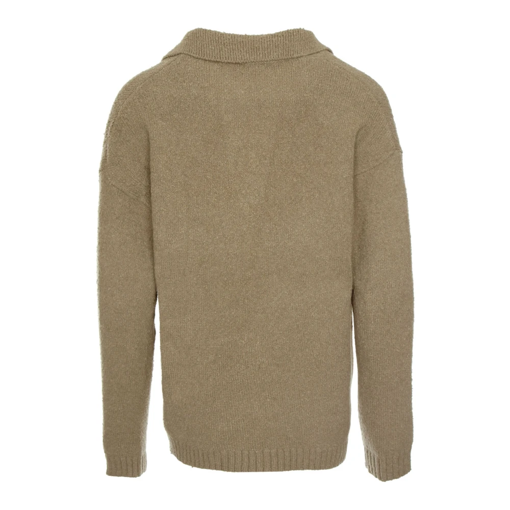 drykorn Bouclé Polo Neck Sweater Beige Heren