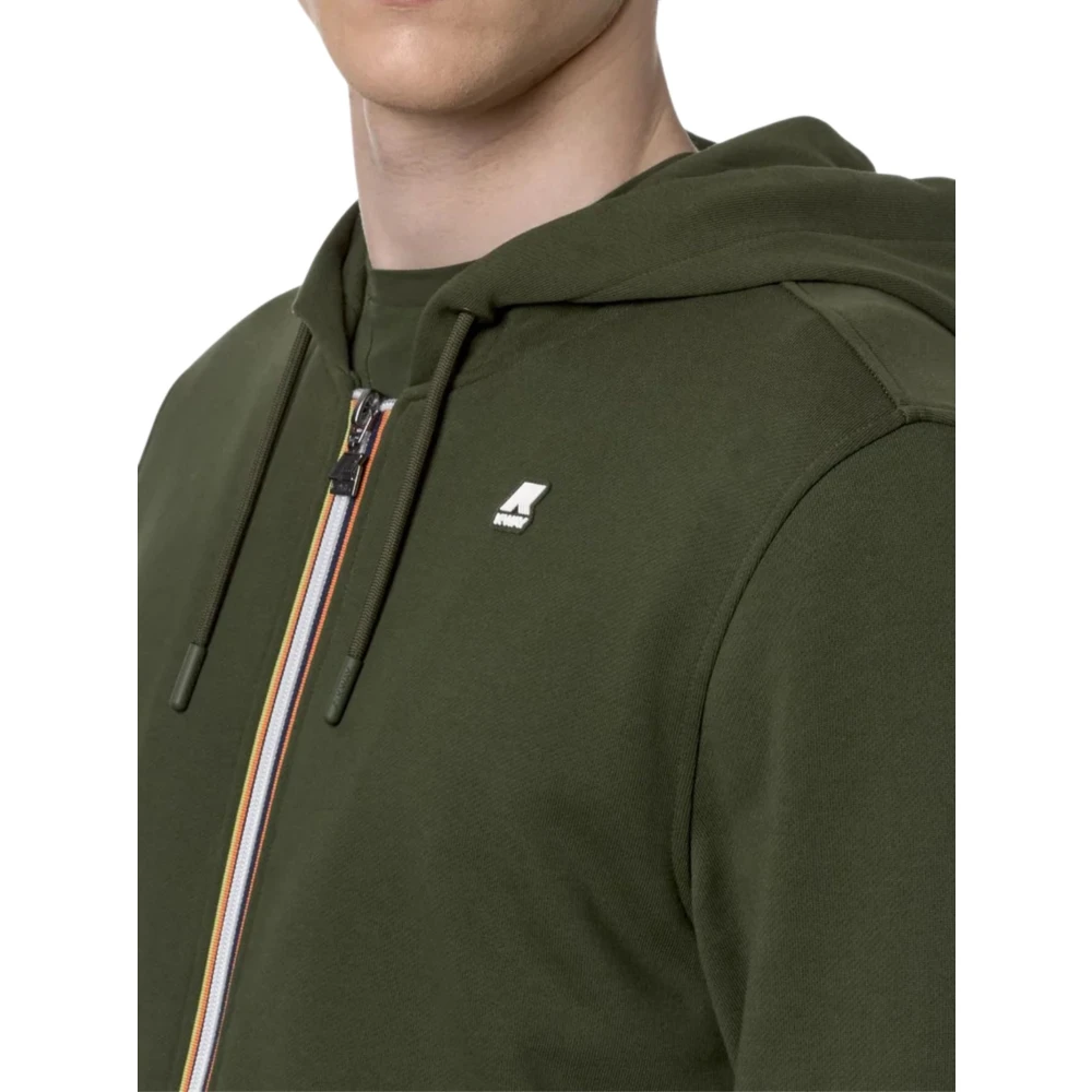 K-way Groene hoodie met rits Green Heren