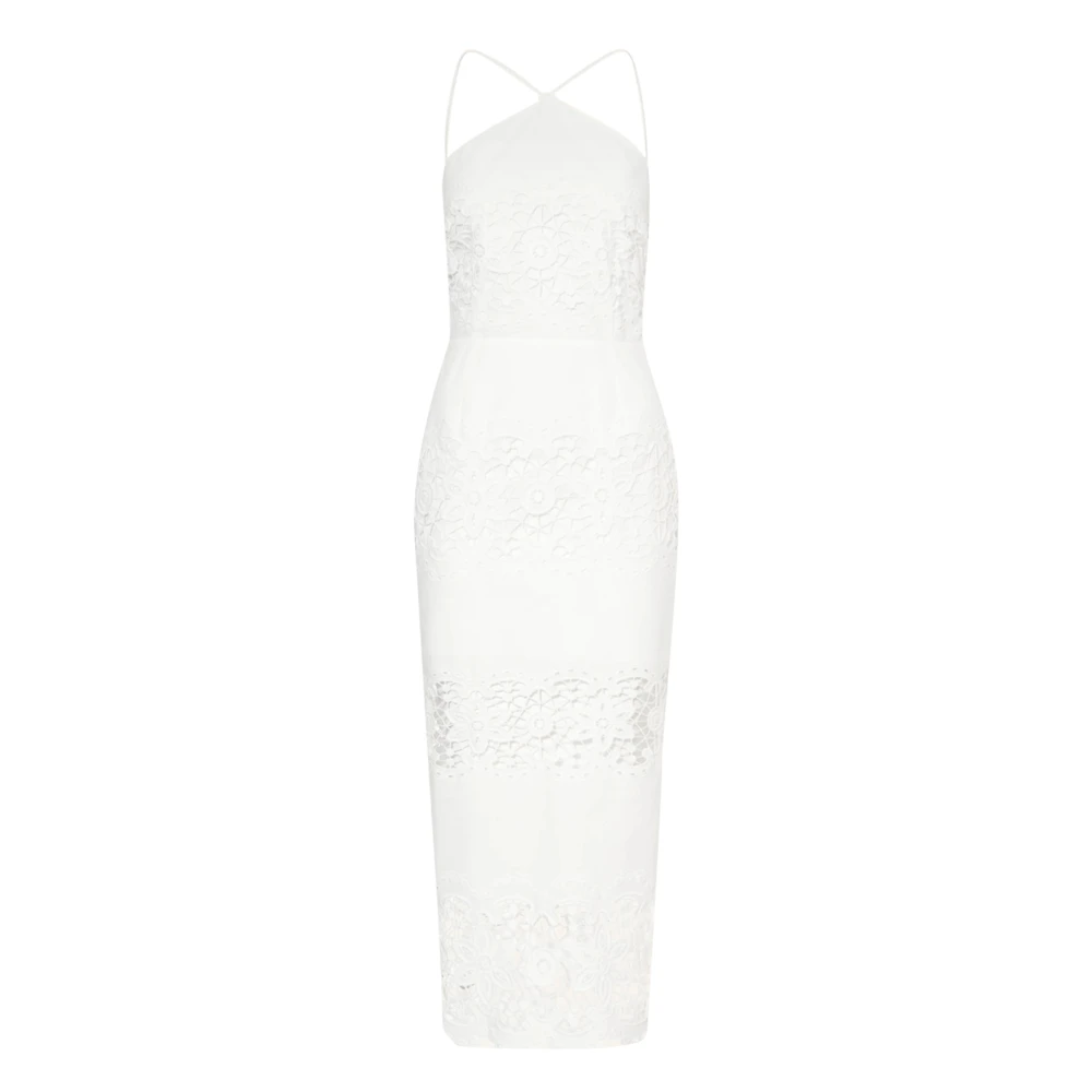 Patrizia Pepe Women's White Floral-Embroidery Midi Dress - Midi Dresses - M - Dresses