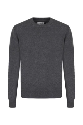 Grå Cashmere Tröja med Signatur Logo