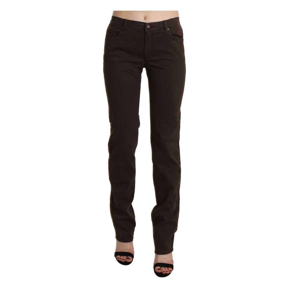 Ermanno Scervino Women's Brown Slim-Fit Trousers,, Skinny Trousers Chic Style W32