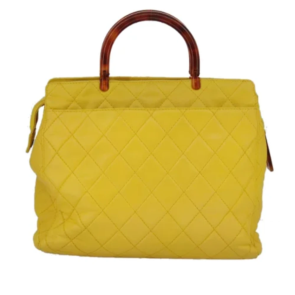 Chanel Vintage Pre-owned Leather handbags Yellow Dames