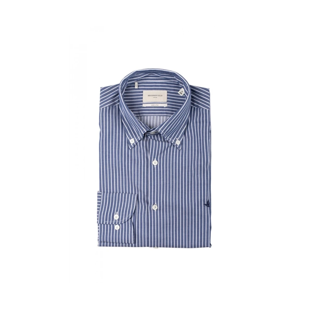 Brooksfield Herenoverhemd Klassieke Stijl Blue Heren