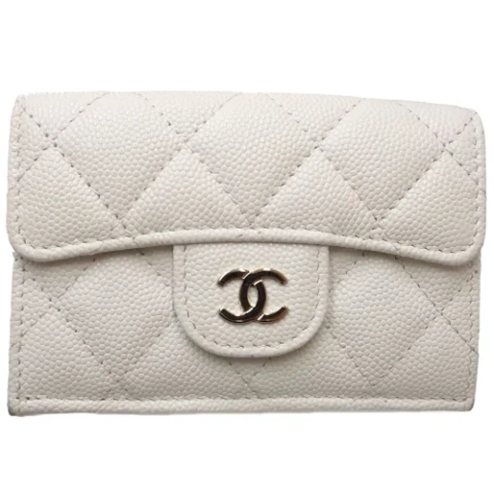 Chanel Vintage Pre-owned Leather wallets White Dames