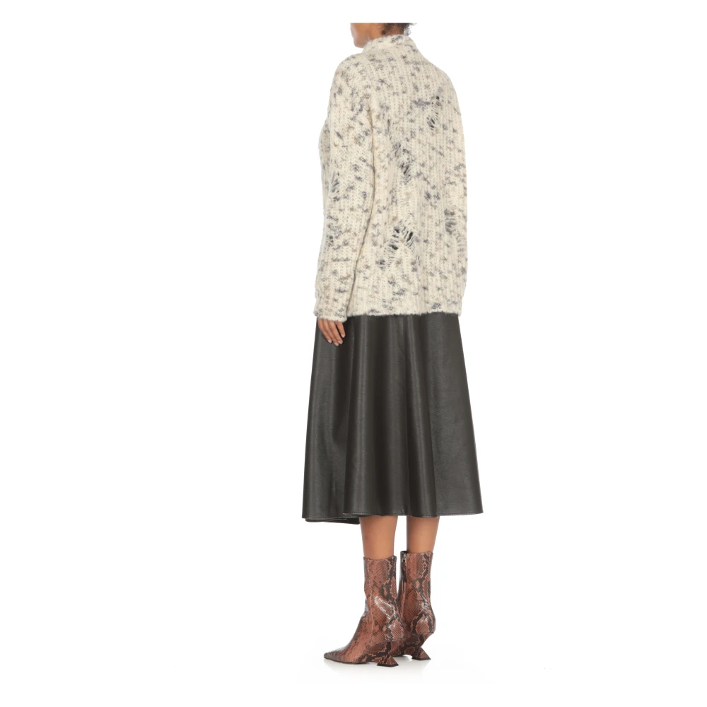 Msgm Grijze Alpaca Hoge Hals Trui Gray Dames