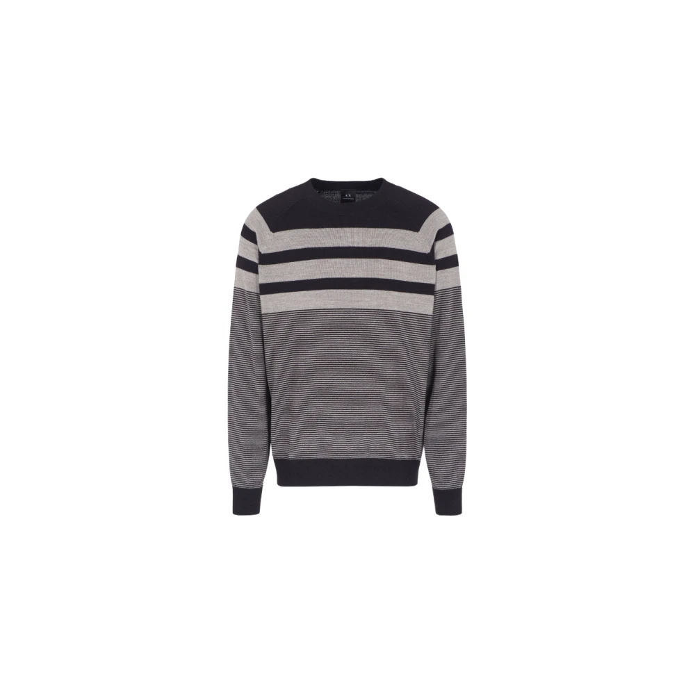Armani Exchange Men's Multicolor Striped Crewneck Jumper Small