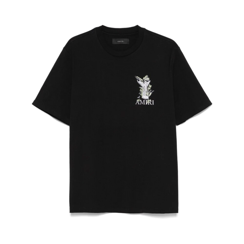 Amiri Zwart Logo Print Korte Mouw Tee Black Heren