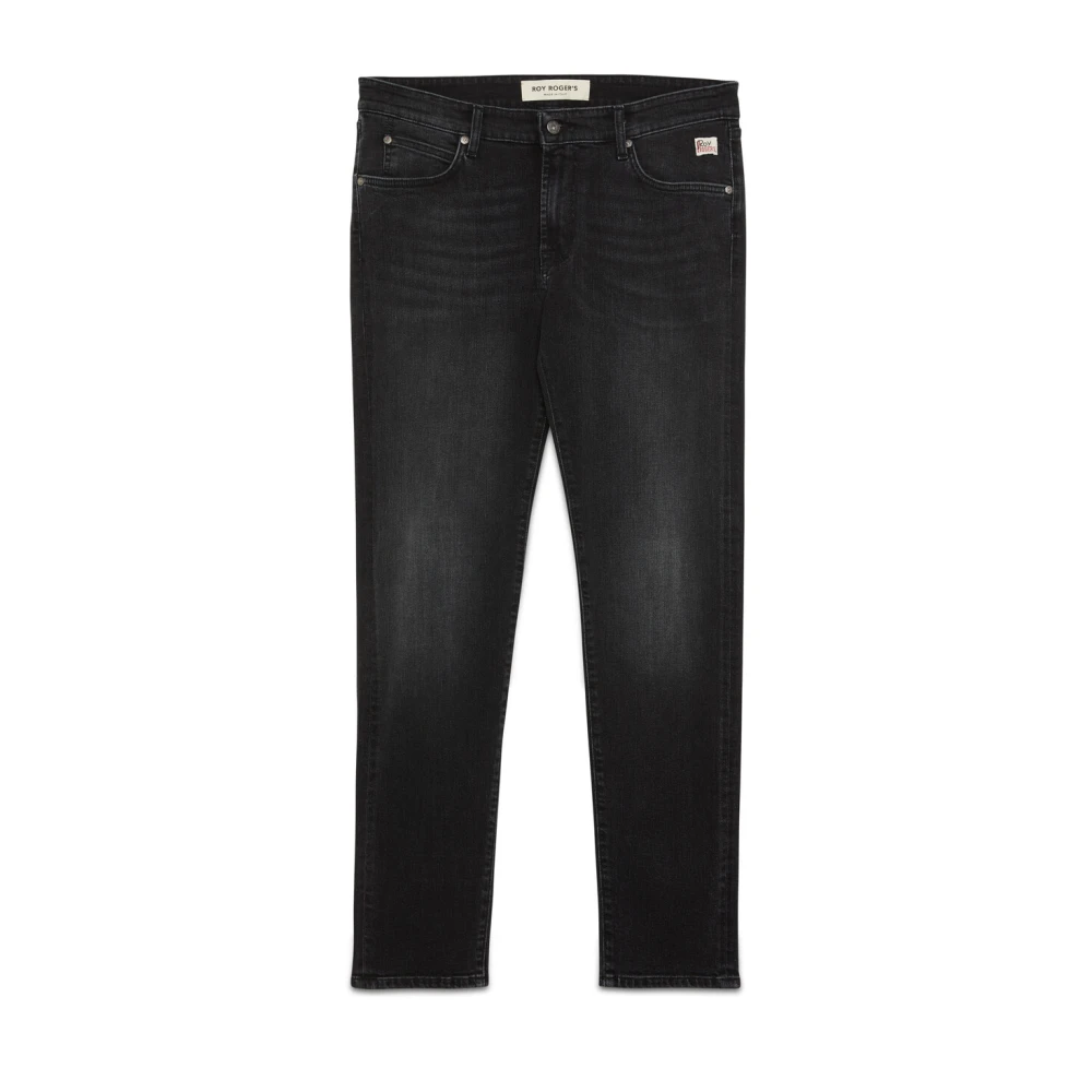 Roy Roger's Men's Black Slim Fit Jeans, W35, Slim Fit Denim Jeans Aw24