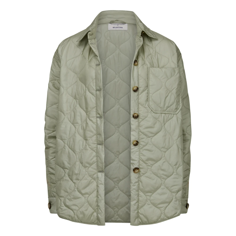Milestone Golf Gestikt Oversized Shirt Green Dames