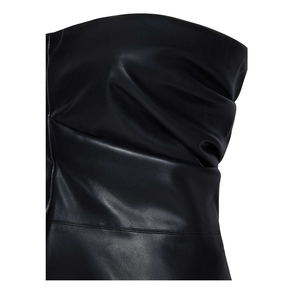 Rotate Birger Christensen Strapless Faux Leather Top Black Dames