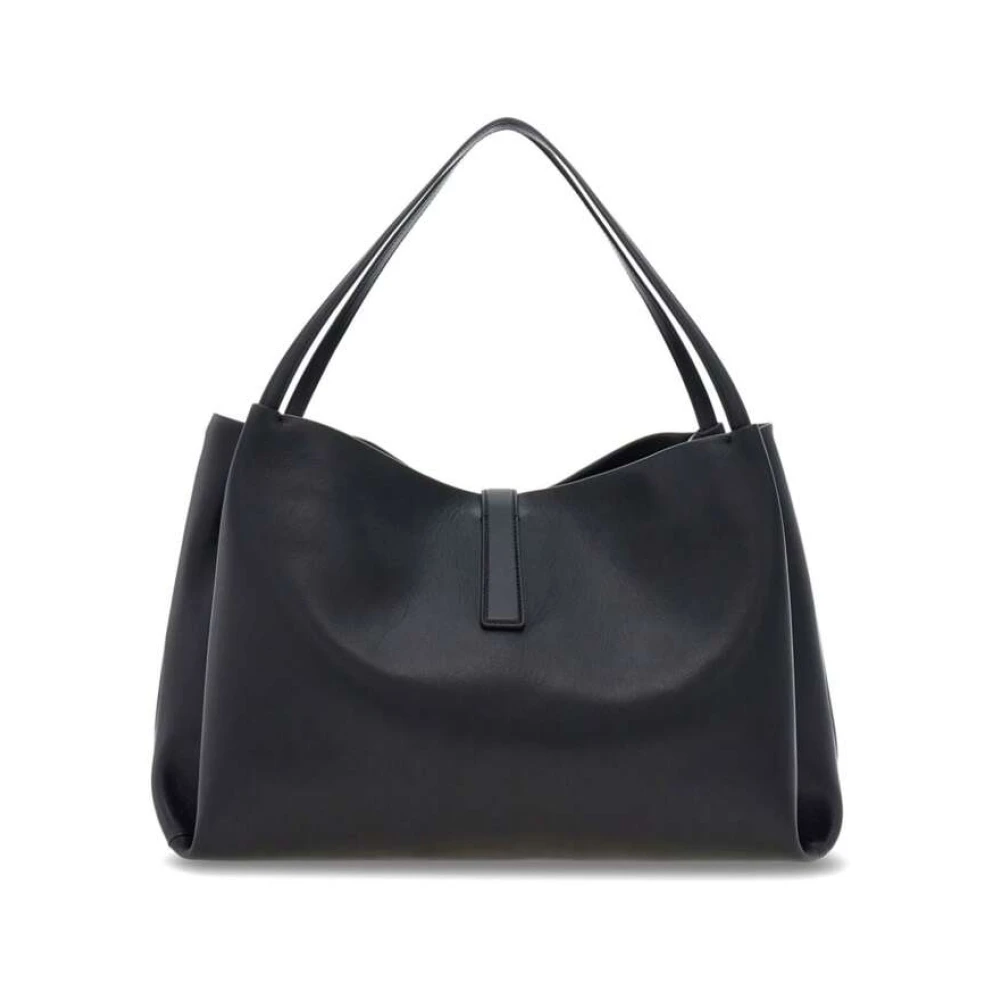 Salvatore Ferragamo Zwarte Gancini Gesp Schoudertas Black Dames
