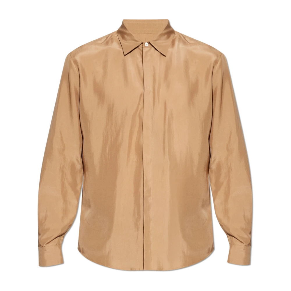 Dsquared2 Mannelijk Beige Overhemden Heren, S, Zijden Overhemd