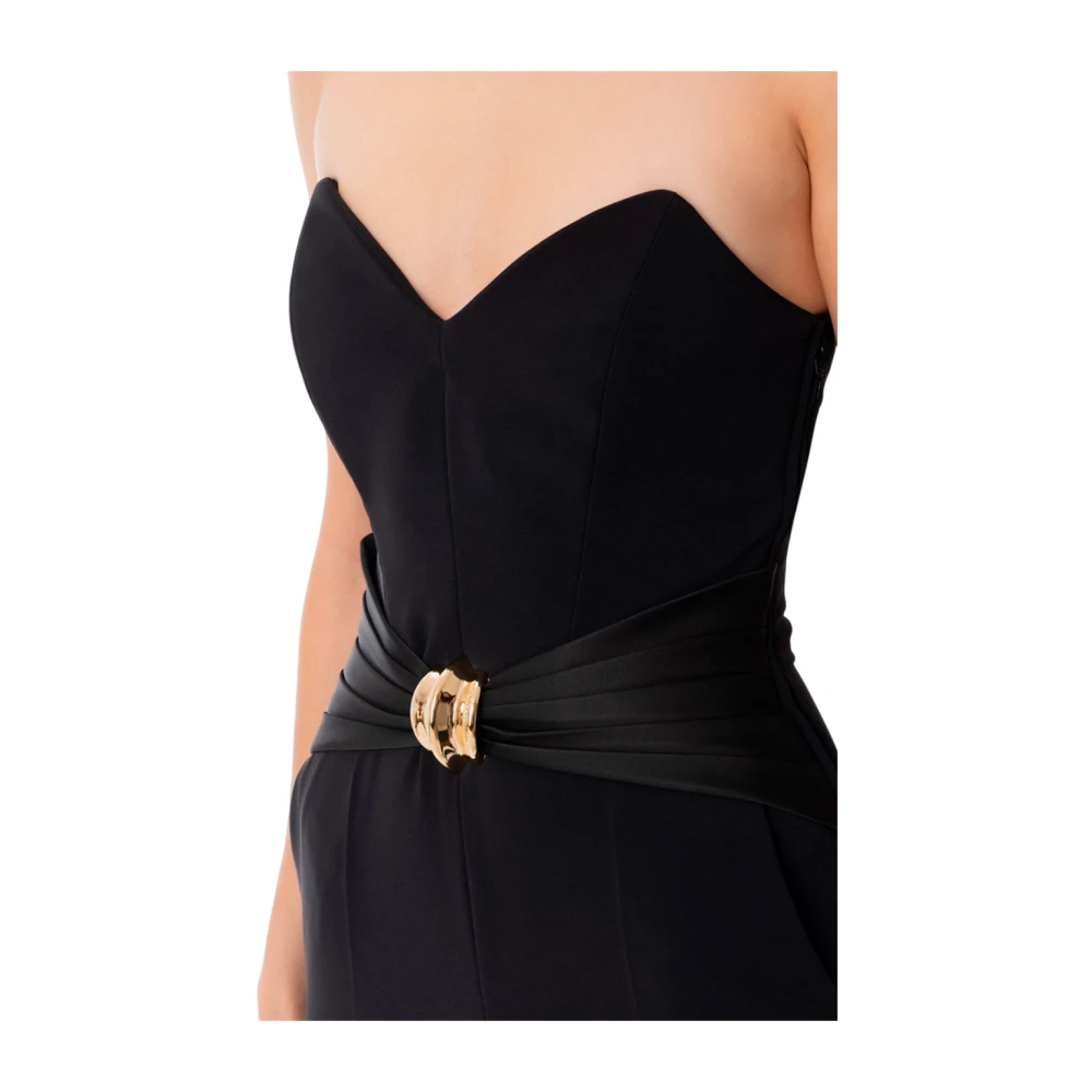 Elisabetta Franchi Chique jumpsuit met statement strik Black Dames