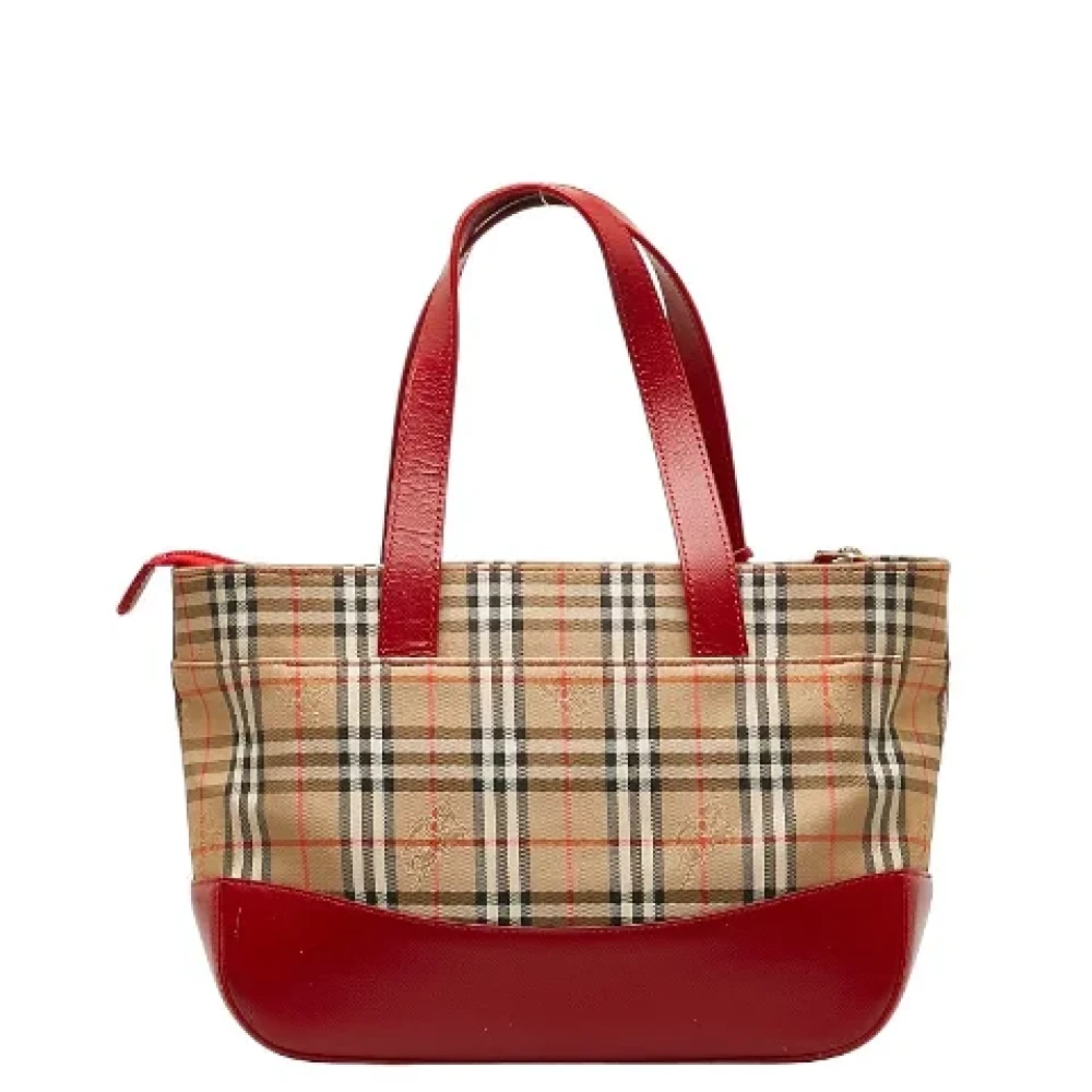Burberry Vintage Pre-owned Canvas handbags Beige Dames