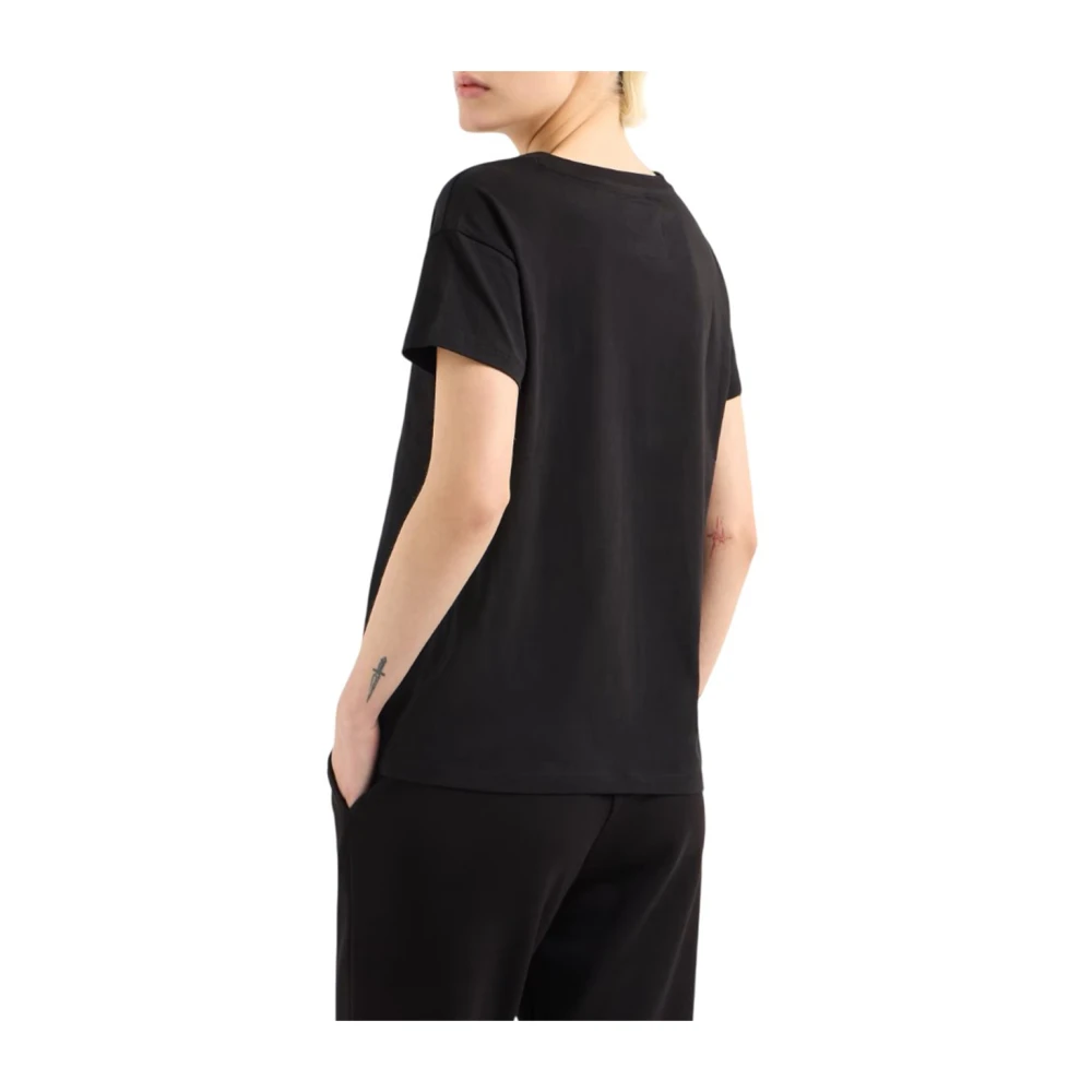 Armani Exchange Moderne T-shirt met korte mouwen Black Dames