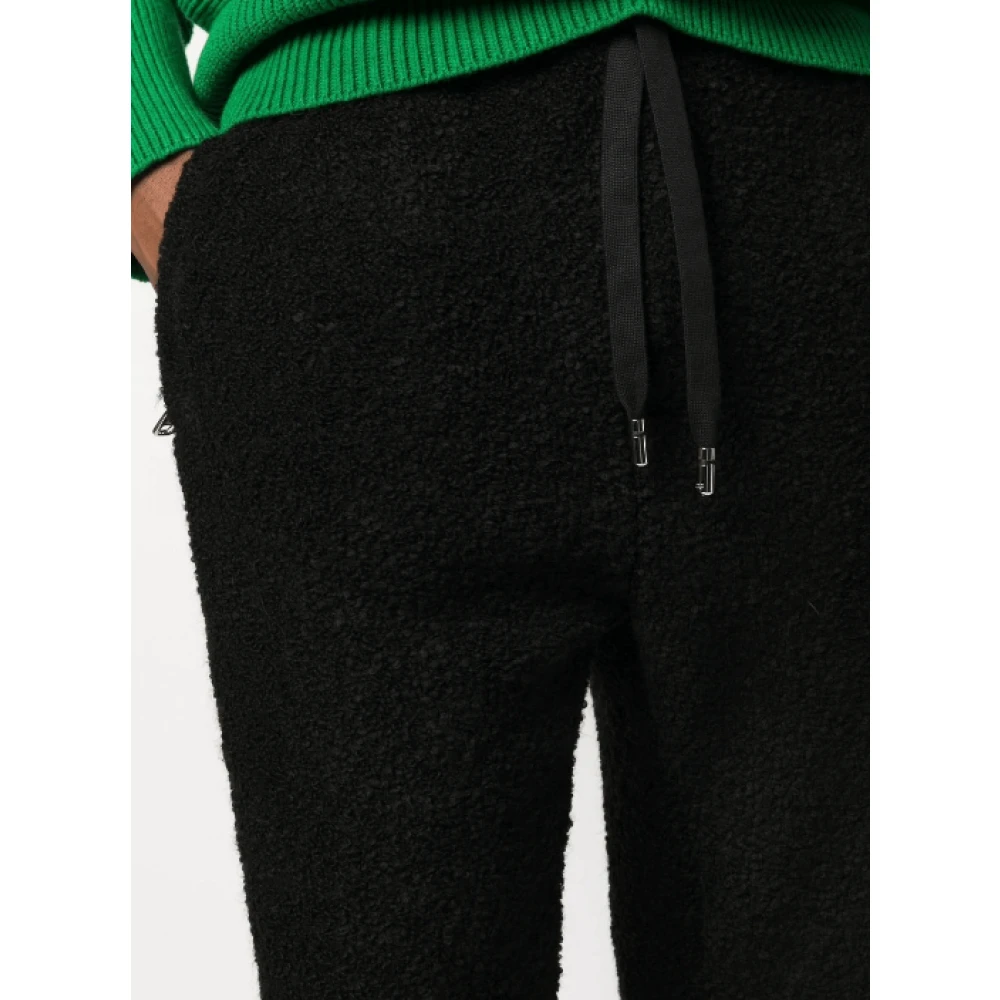 Dolce & Gabbana Zwarte trekkoord taps toelopende broek Black Heren