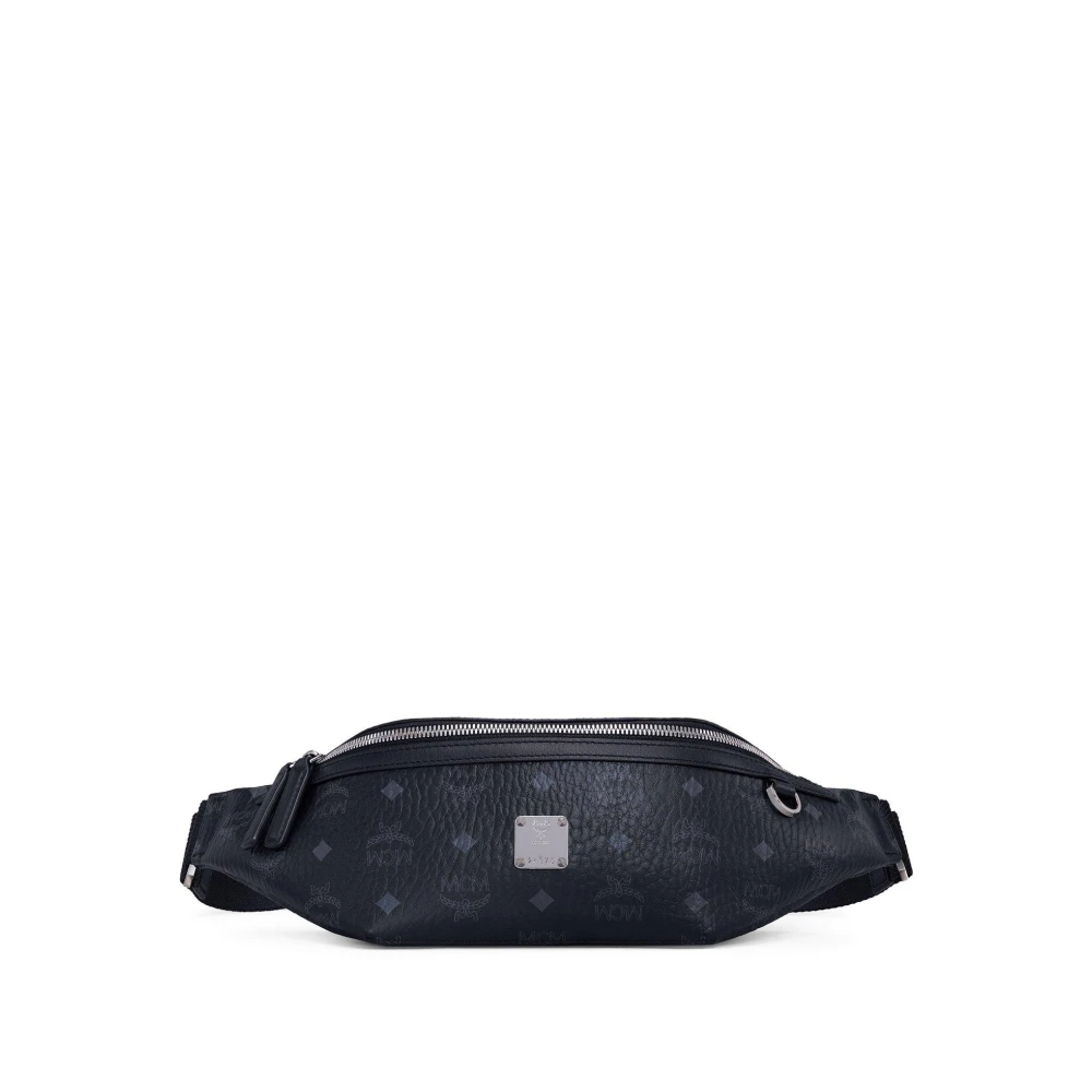 Mcm Herren Schwarz Fursten Gürteltasche In Visetos Visetos - Image 3