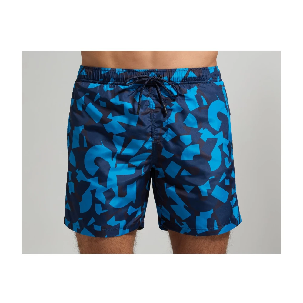 Bikkembergs Blauwe Zwembroek met Binnenbroek Multicolor Heren