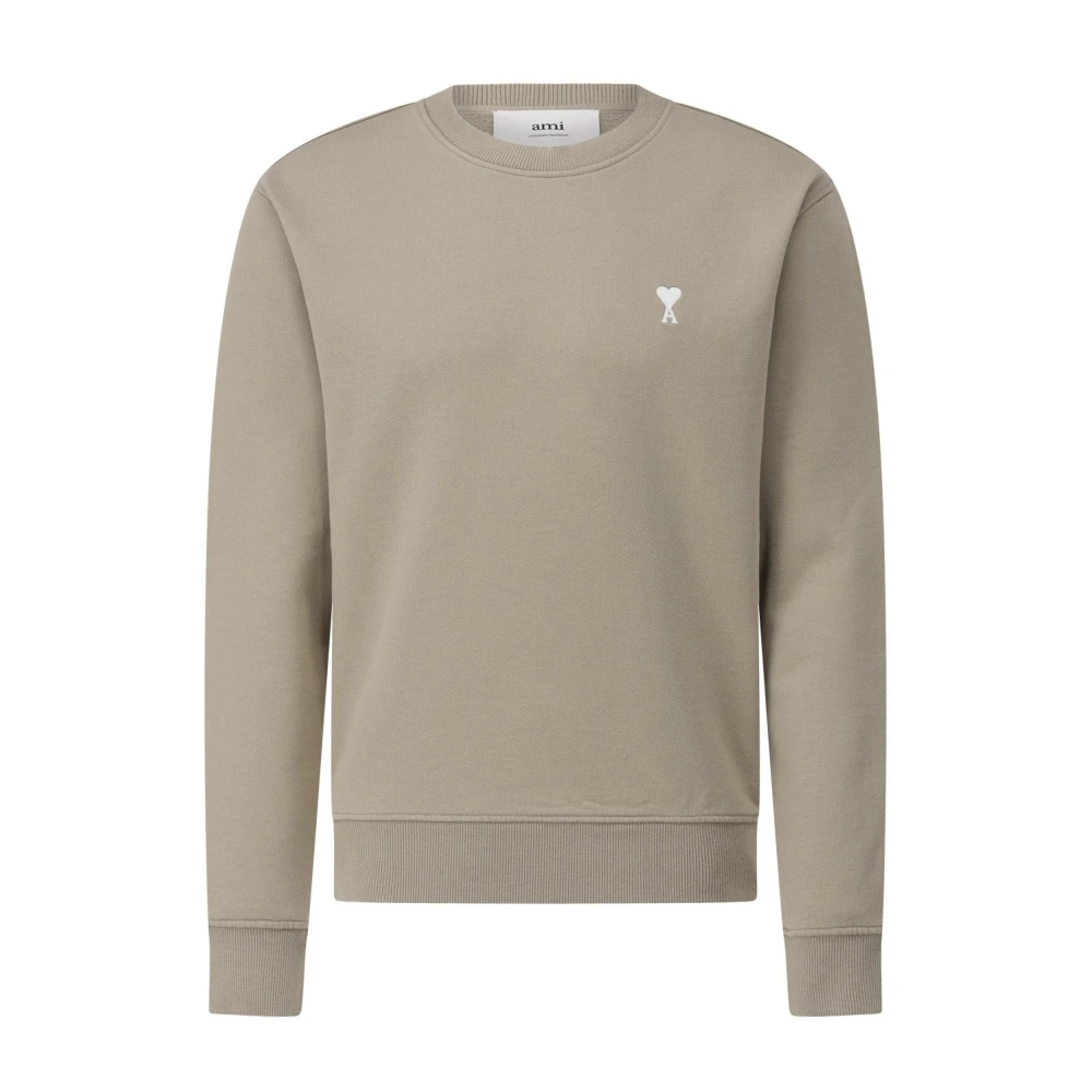 Ami Paris Klassieke Crew Neck Sweater Beige Heren