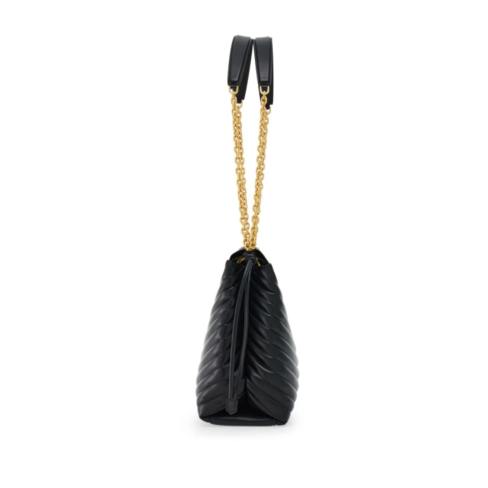 Salvatore Ferragamo Gewatteerde Zwarte Leren Schoudertas Black Dames