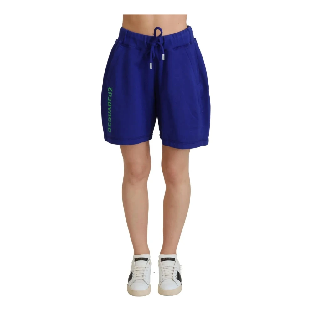 Dsquared2 Logo Sweatshorts High Waist Blauw Katoen Blue Heren