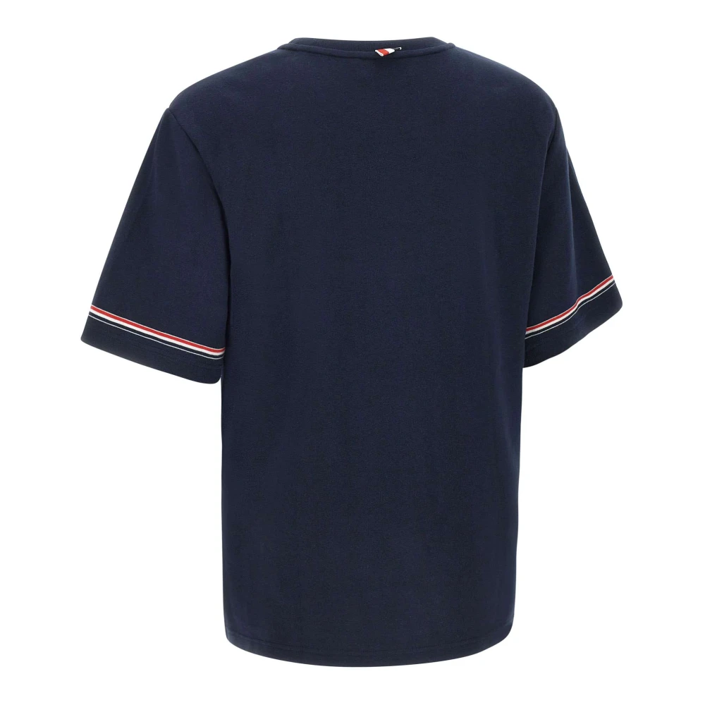 Thom Browne Iconisch Interlock Katoenen T-shirt Navy Blauw Blue Heren