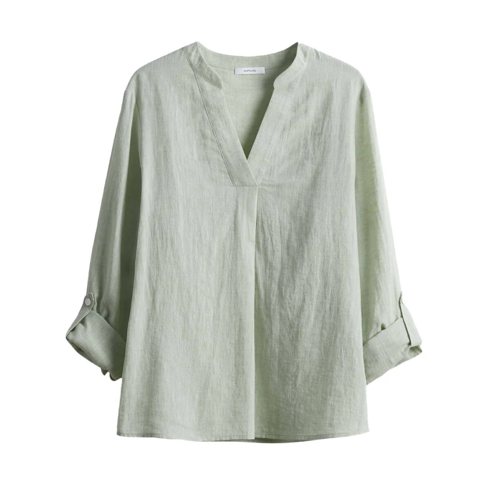 Opus Lange Mouw Blouse Felena Green Dames