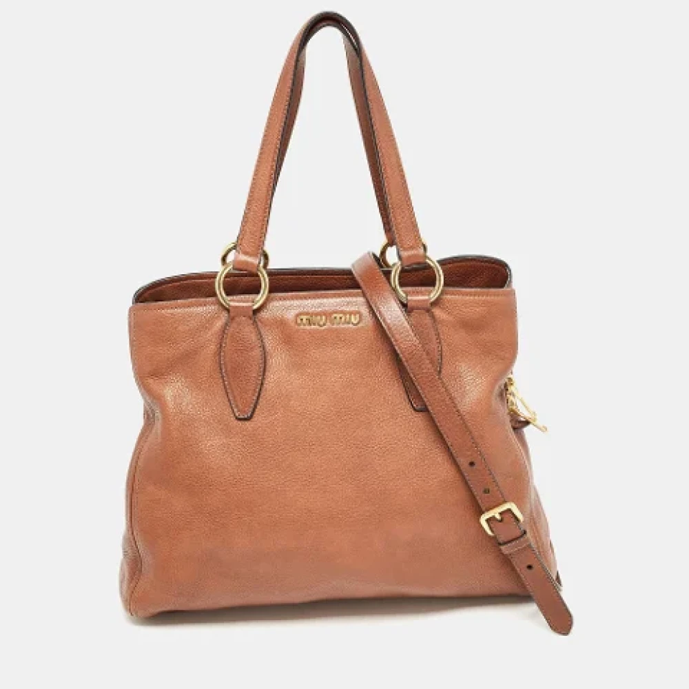 Miu Pre-owned Leather totes Brown Dames