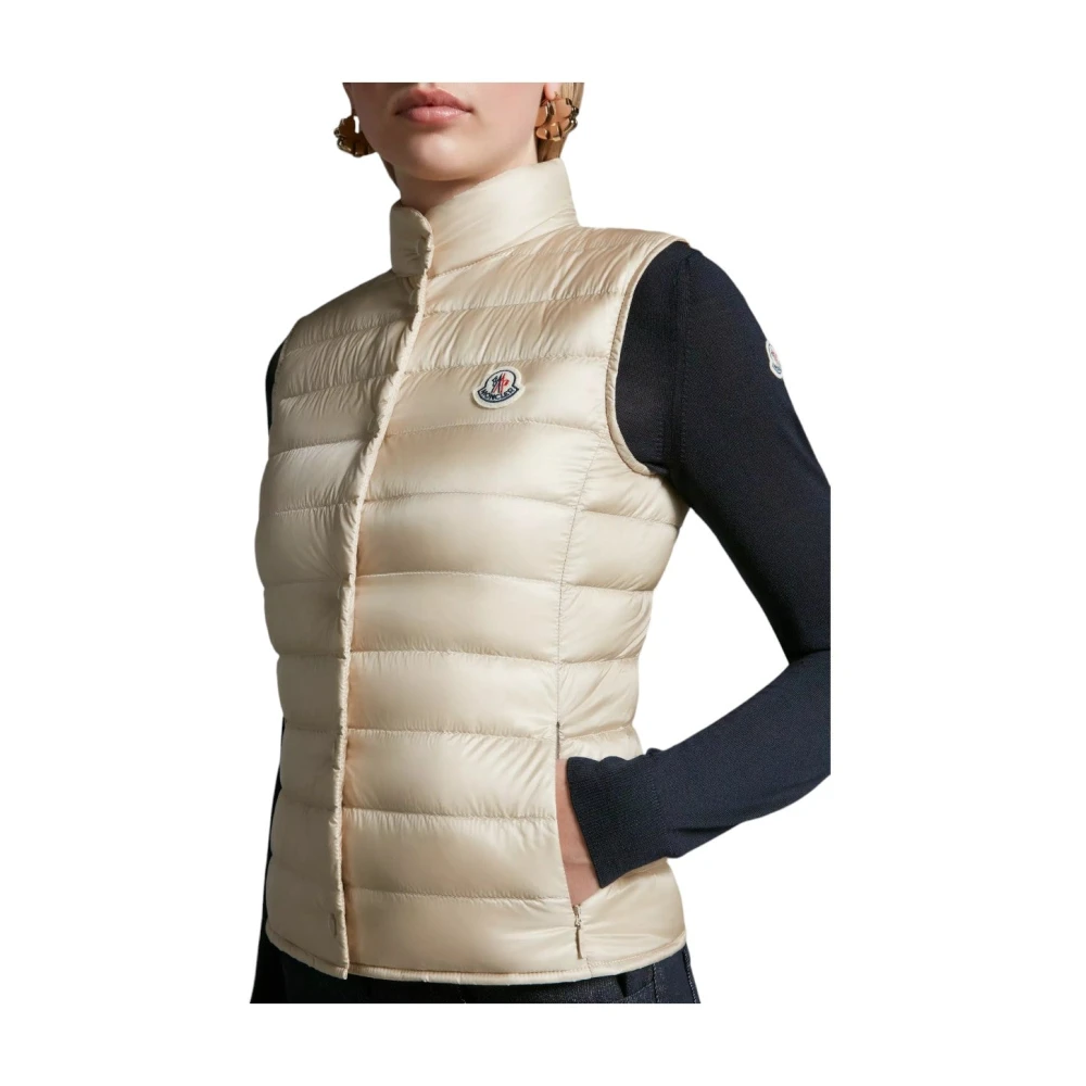 Moncler Slim Fit Down Gilet Beige Dames