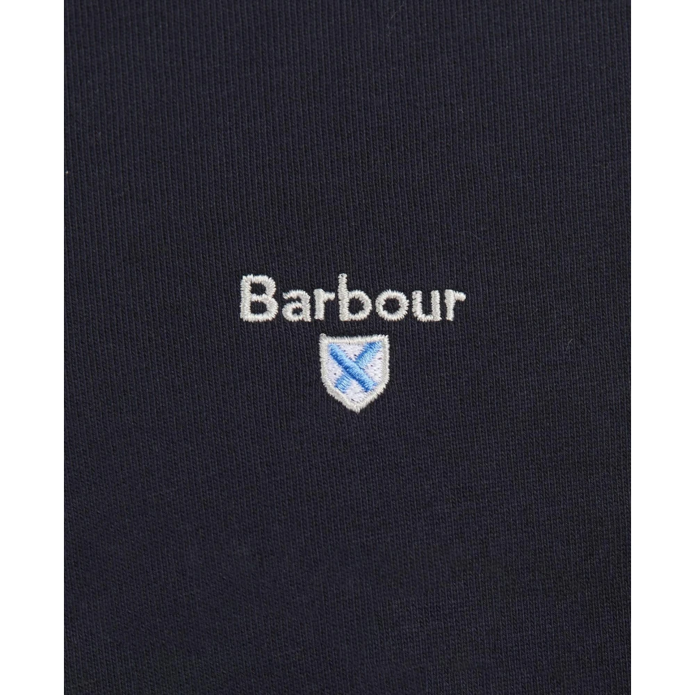 Barbour Navy Half Zip Pullover met Geborstelde Afwerking Blue Heren