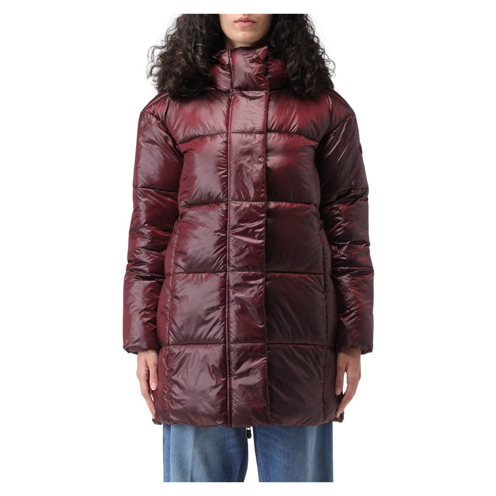 Save The Duck Lange Puffer Jas Red Dames