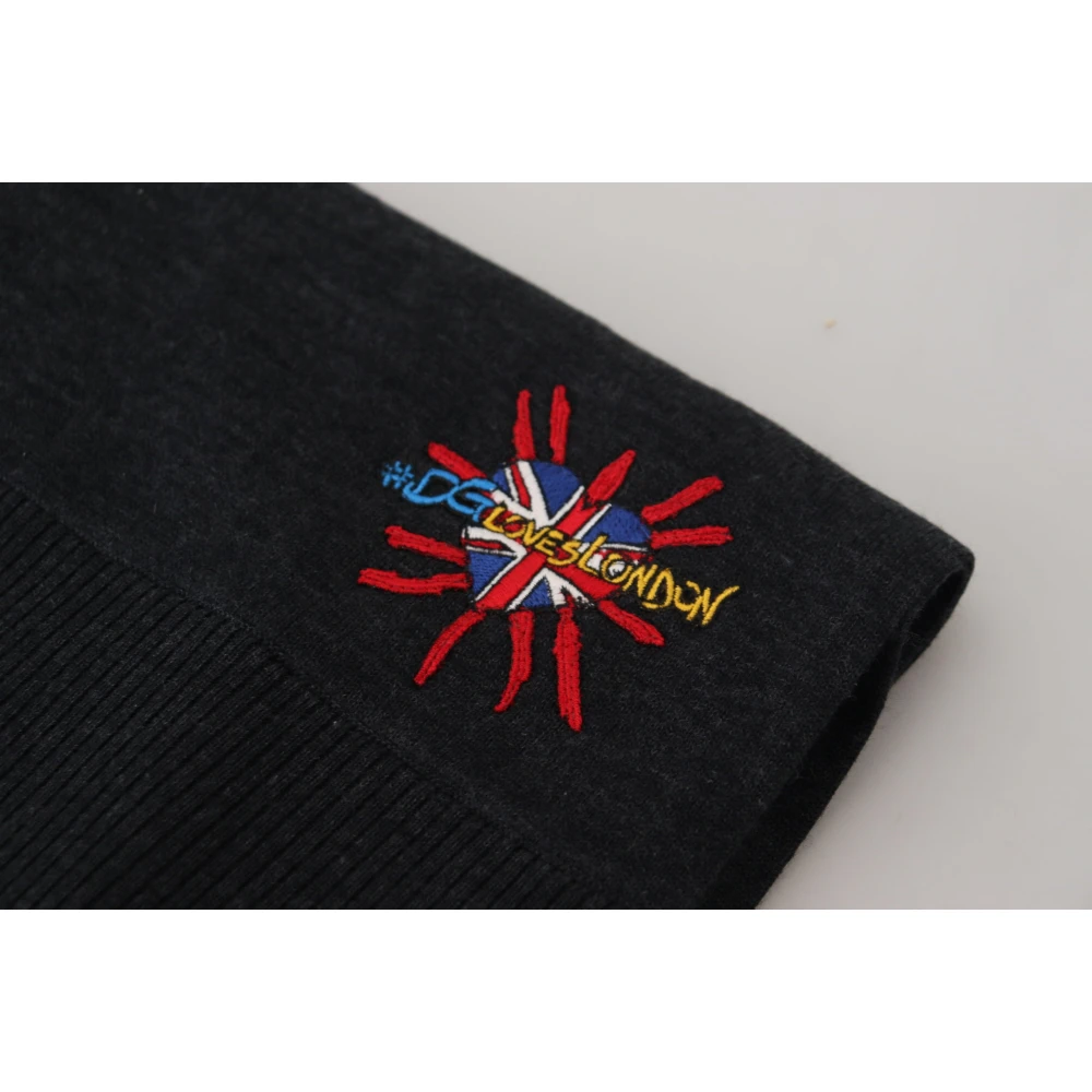 Dolce & Gabbana Elegante Zwarte Wollen Omslagdoek Black Unisex
