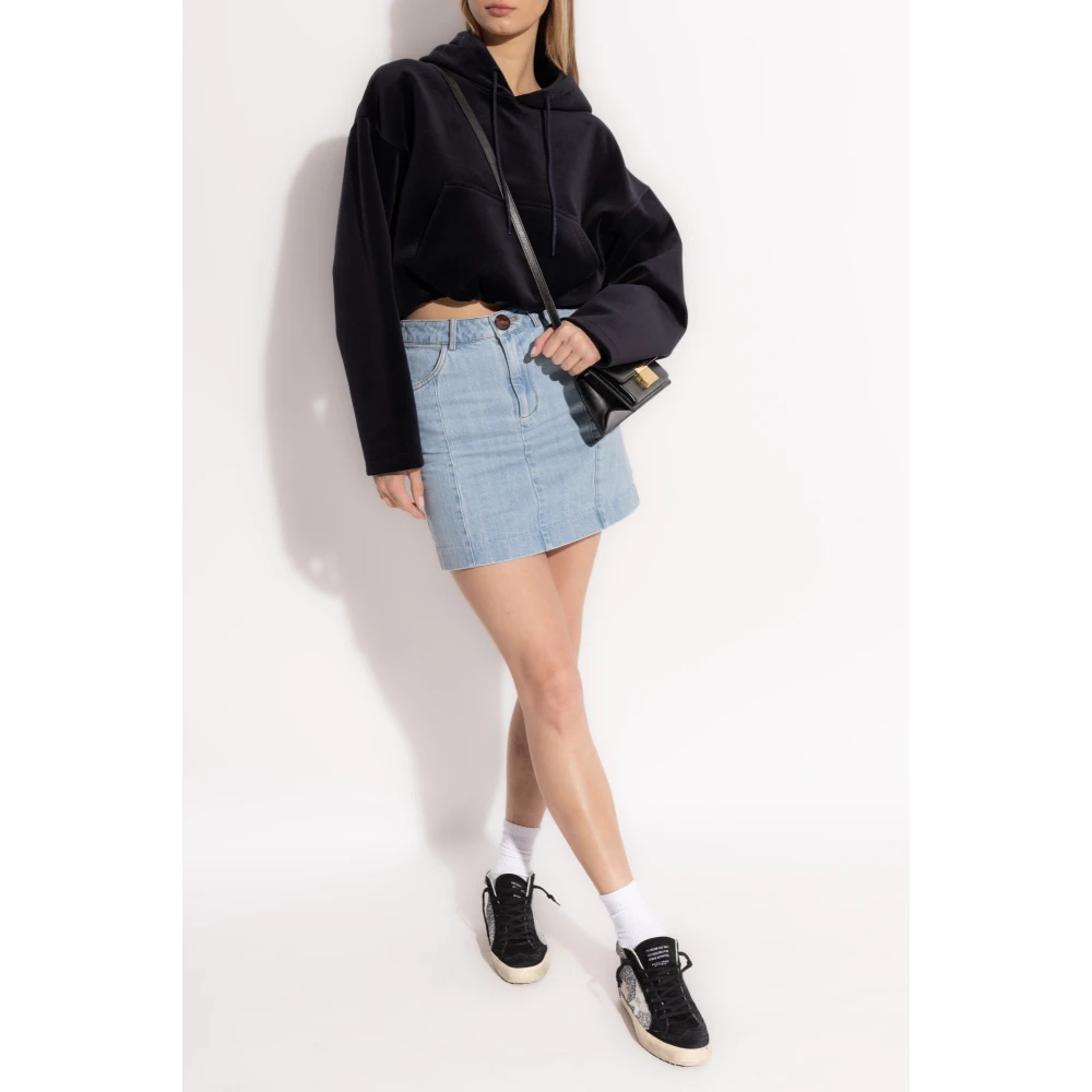 Golden Goose Velvet Hoodie Blue Dames