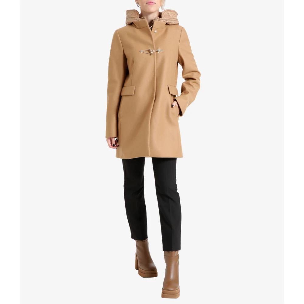 Fay Gewatteerde Kamelenjas met Toggle Sluiting Brown Dames