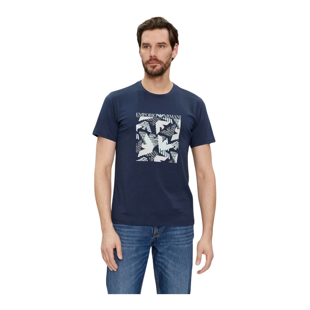 Emporio Armani Casual Katoenen T-shirt Blue Heren