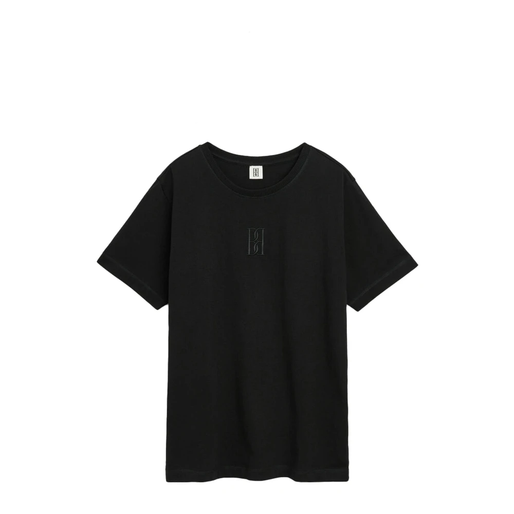 By Malene Birger Svart Loose-Fit Bomull T-shirt Black, Dam