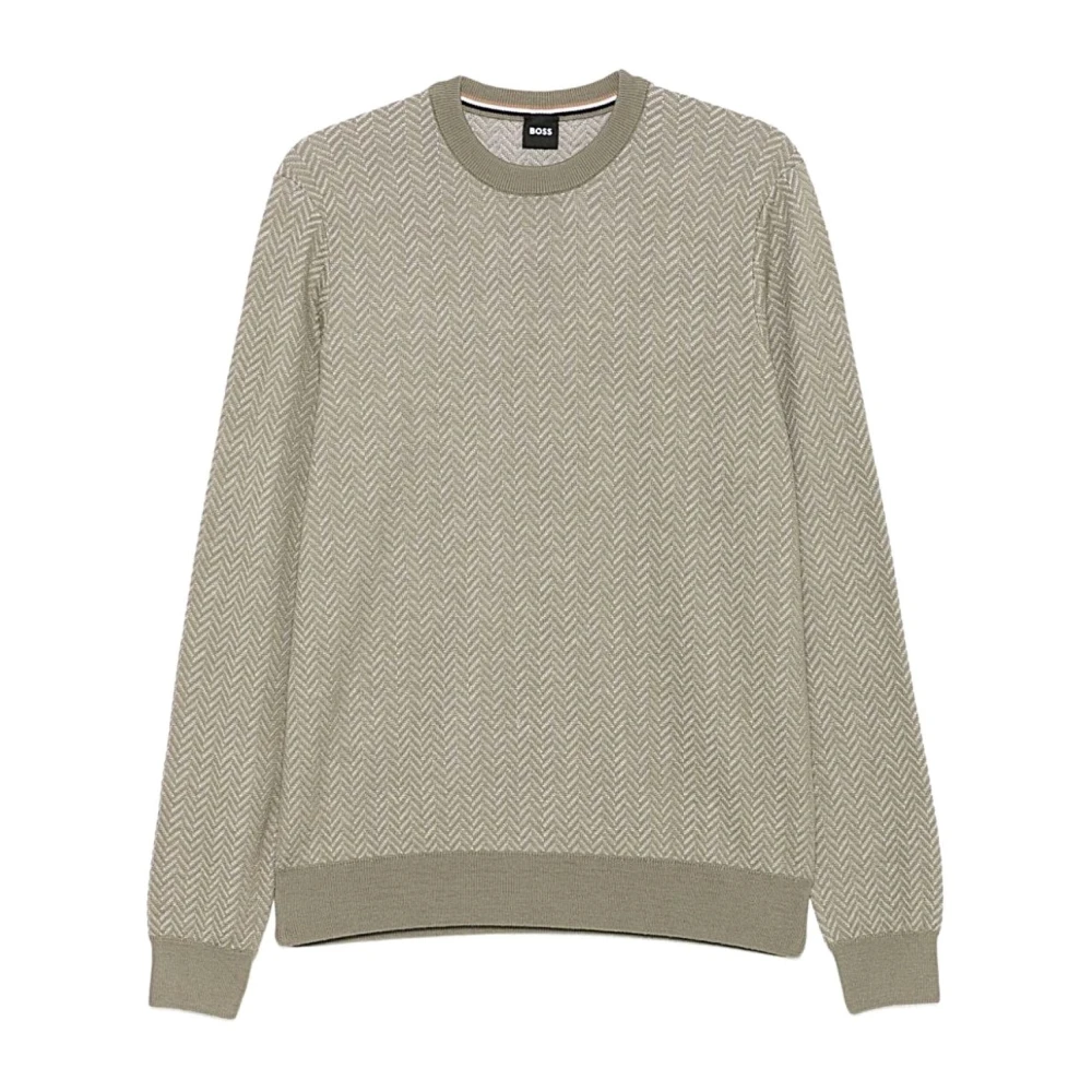 Hugo Men's Green Maglia A Girocollo Basic - Round-Neck Knitwear - L - Knitwear