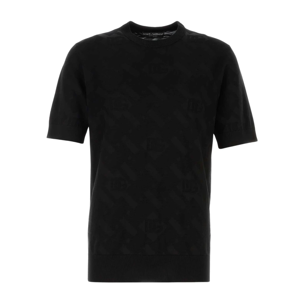 Dolce & Gabbana Black Round-Neck Silk Jumper - Male - Round-Neck Knitwear - Xl - Knitwear