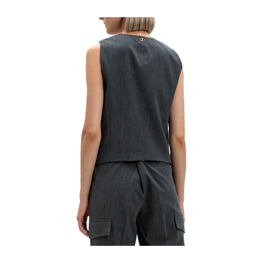 Twinset Grijze Polyester Vest Gray Dames