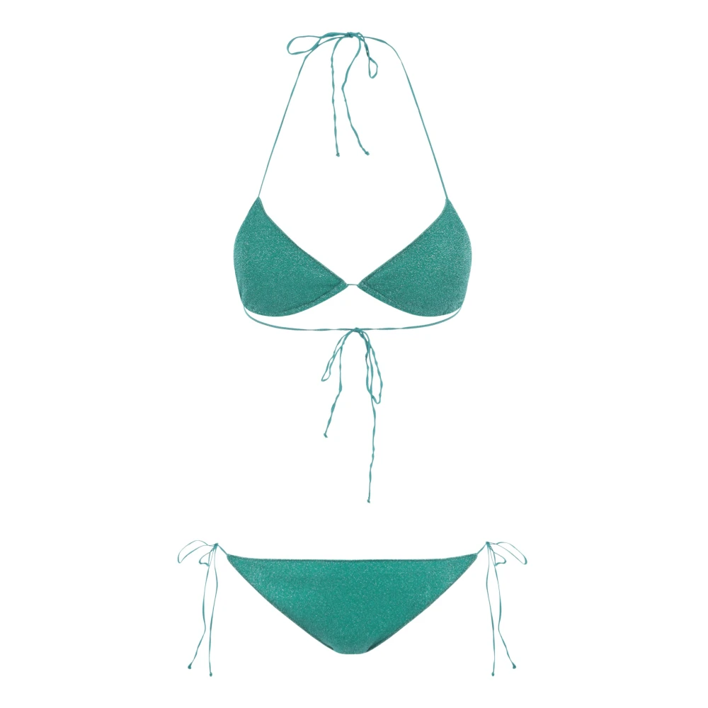 Oseree Groene Aqua Lurex Triangel Bikini Green Dames