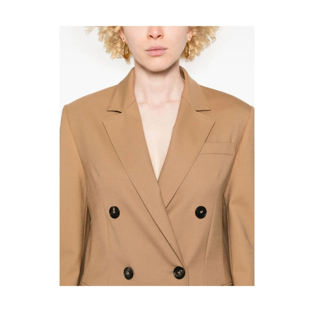 Tela Kameelbruine Double-Breasted Jas Brown Dames