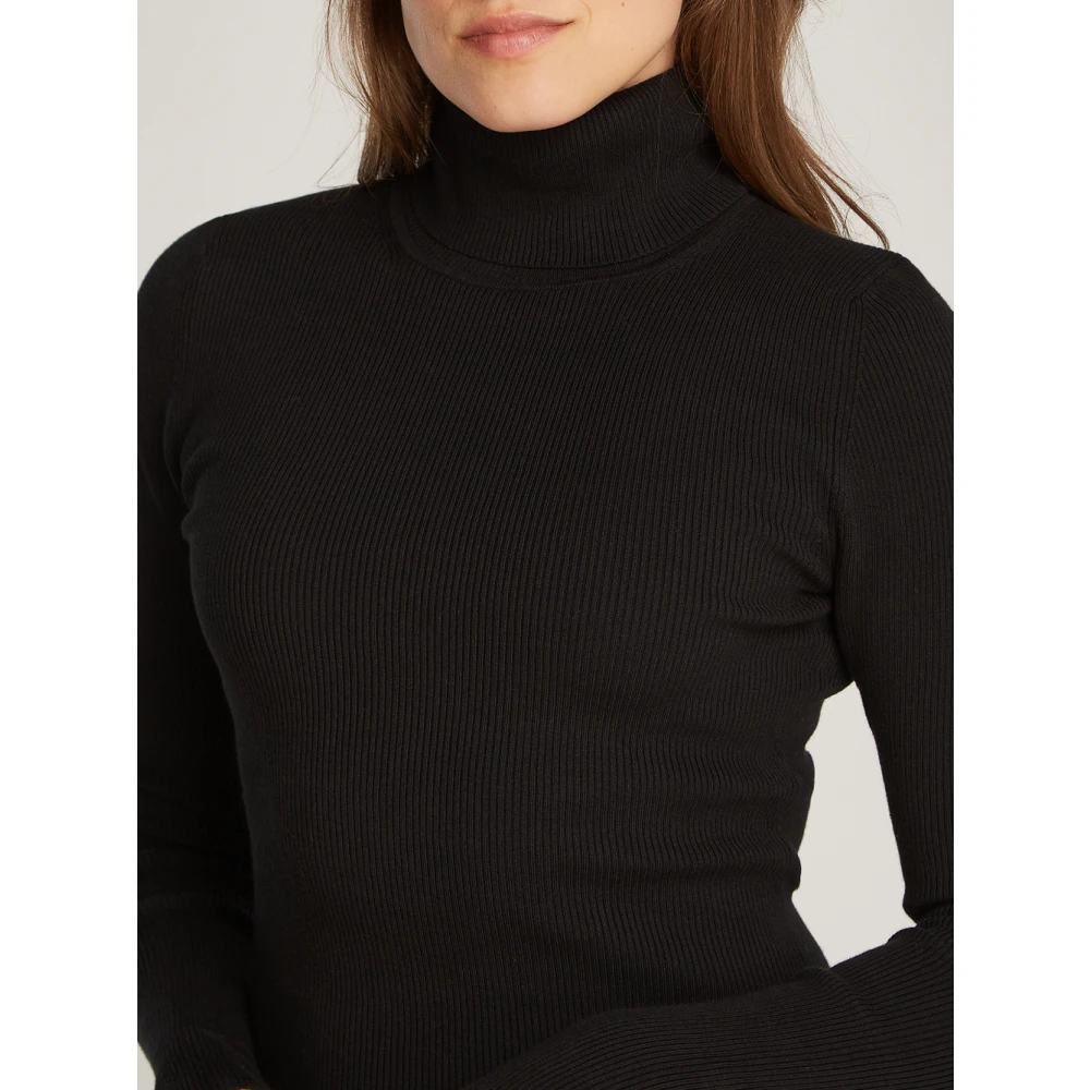 Calvin Klein Zwarte hoge hals korte jurk Black Dames