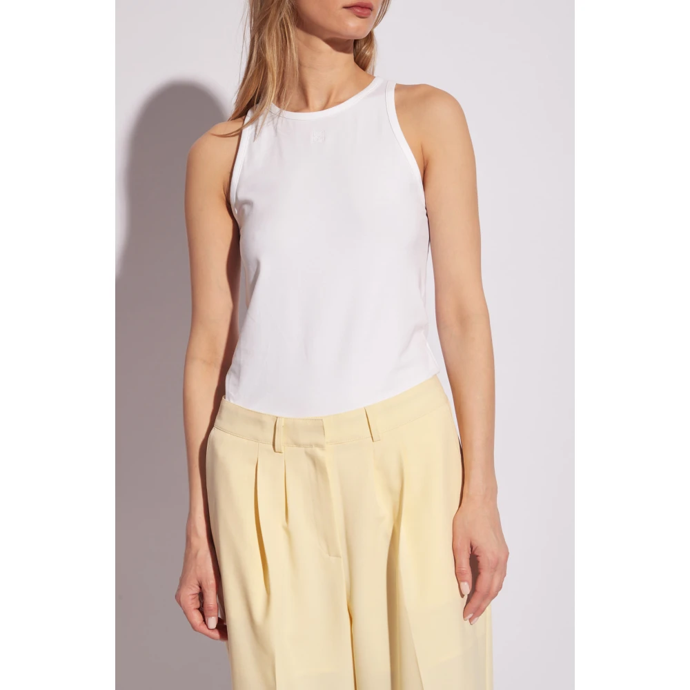 Birgitte Herskind Linea top met logo White Dames
